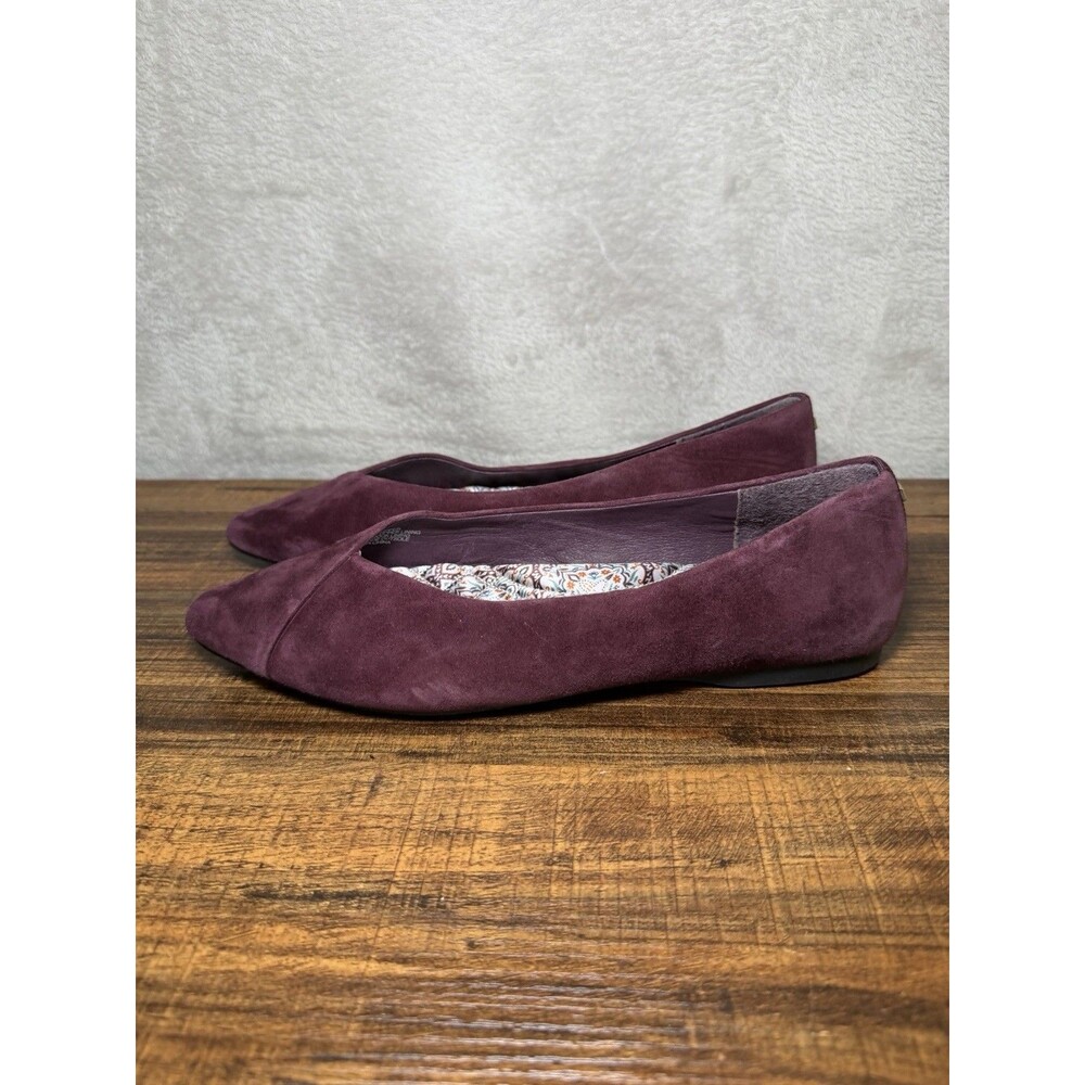 Women's Birdies The Goldfinch Flats in Mulberry Purple Suede Size 8 Leather